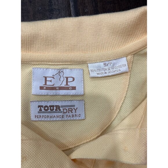 E.P. Pro Tour Dry Yellow Polo Golf Shirt Size Small - Picture 5 of 8